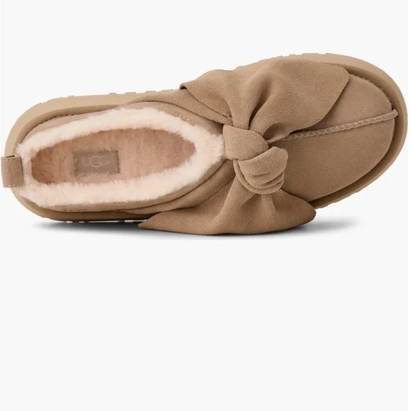 UGG Women's Classic Bow Genuine Shearling Platform Slip On Size 9 - Picture 3 of 6